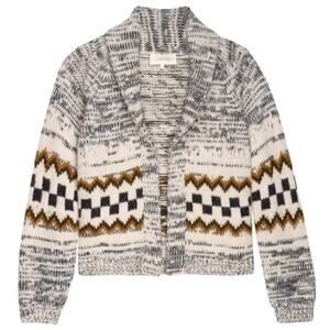 The Great. Geo Lodge Cardigan Sweater Marled Gray Size 1 Excellent Condition EUC